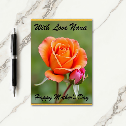 Orange Flower Mothers Day Card