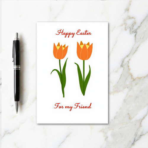 Orange Flower Spring Card