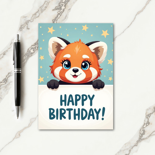Orange Fur Birthday Card