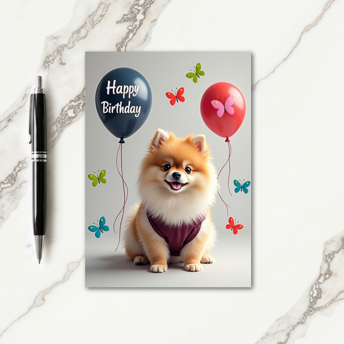 Orange Fur Pup Birthday Card