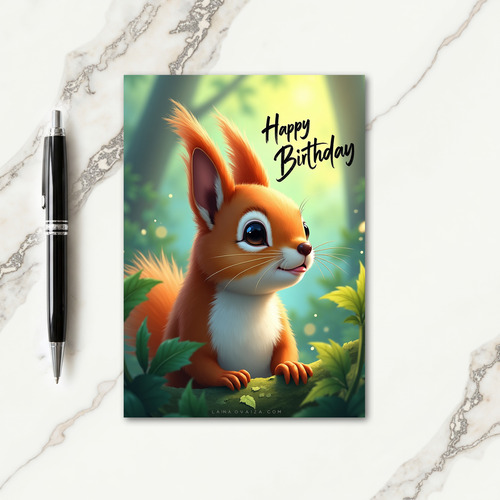 Orange Furry Friend Birthday Card