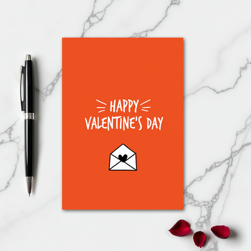Orange Happy Valentines Day Card