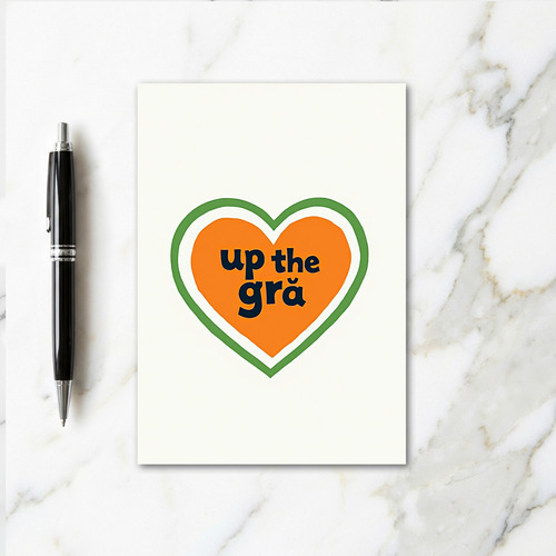 Orange Heart Up The Gra Card