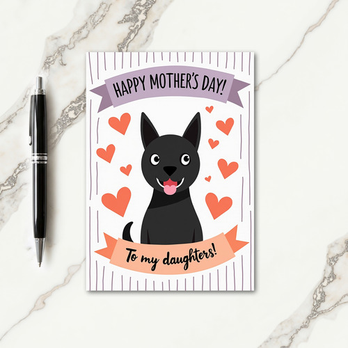 Orange Hearts Mothers Day Card