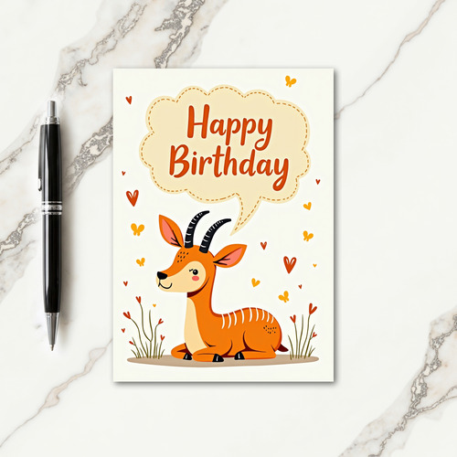 Orange Horns Birthday Card