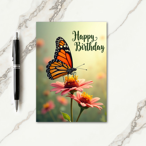 Orange Insect Birthday Card