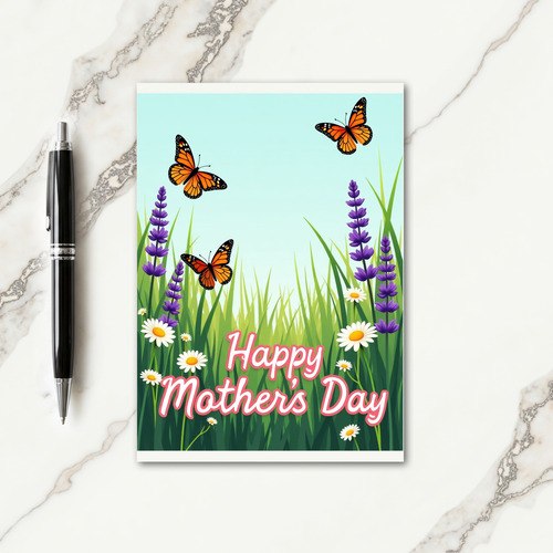 Orange Insect Mothers Day Meadow Card