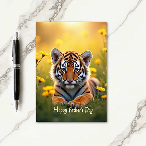 Orange Kitten Fathers Day Portrait Card