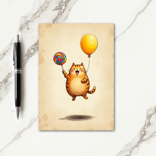 Orange Kitty Birthday Card