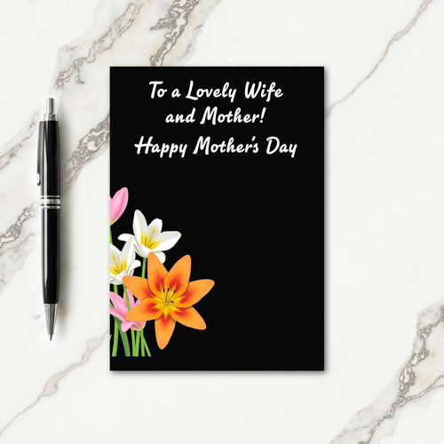 Orange Lily Mothers Day Card