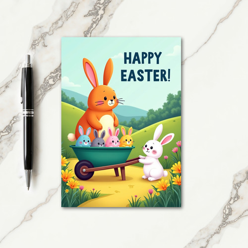 Orange Rabbit Easter Ride Card