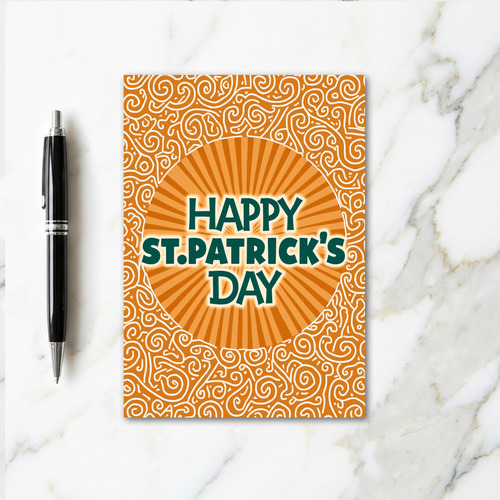 Orange Rays Happy Day Card