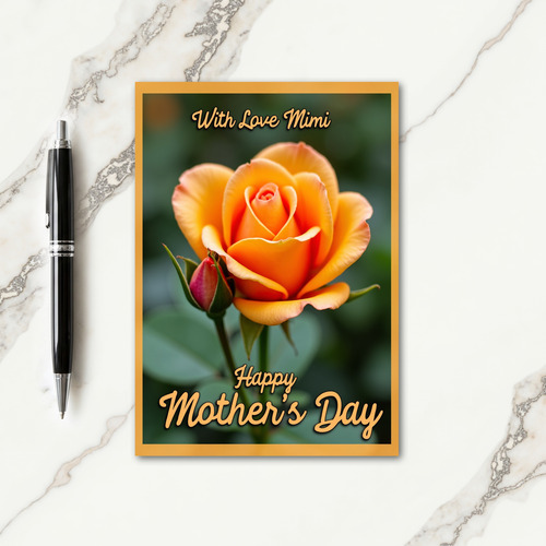 Orange Rose Affectionate Day Card