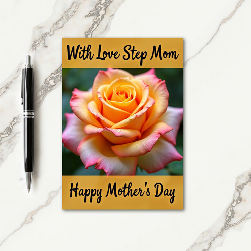 Orange Rose With Love Card