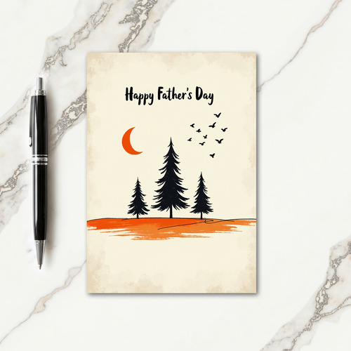 Orange Sky Fathers Day Card