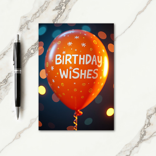 Orange Sphere Wishes Card