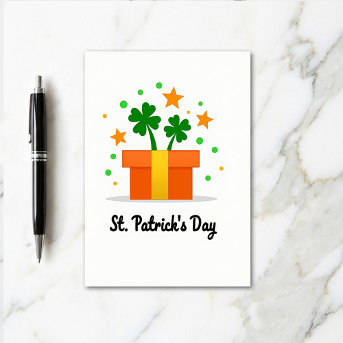 Orange Stars St Patricks Card