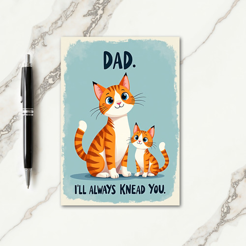Orange Striped Cat Father Card
