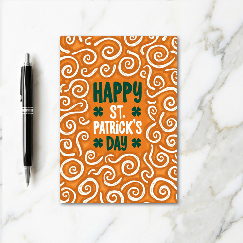 Orange Swirls St Patricks Day Card
