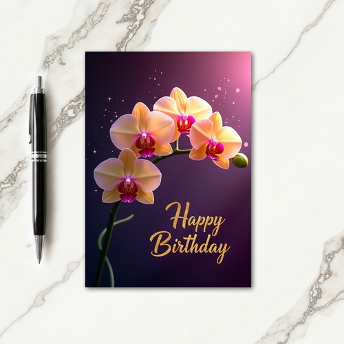 Orchid Birthday Card