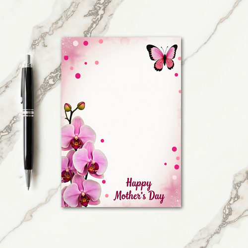 Orchid Butterfly Mothers Day Card