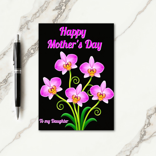 Orchid Illustration Mothers Day Card