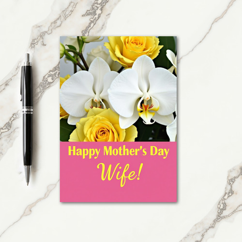 Orchid Mothers Day Wife Card