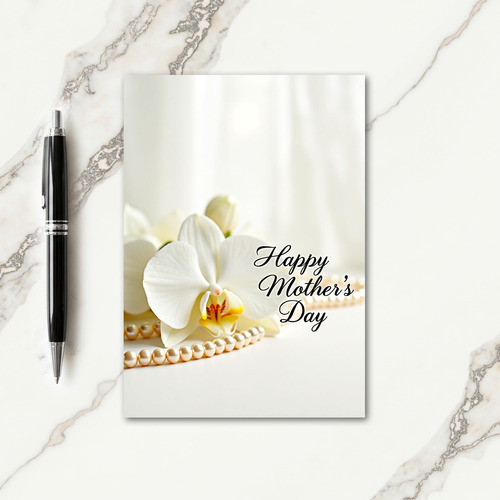 Orchid Pearls Mothers Day Card