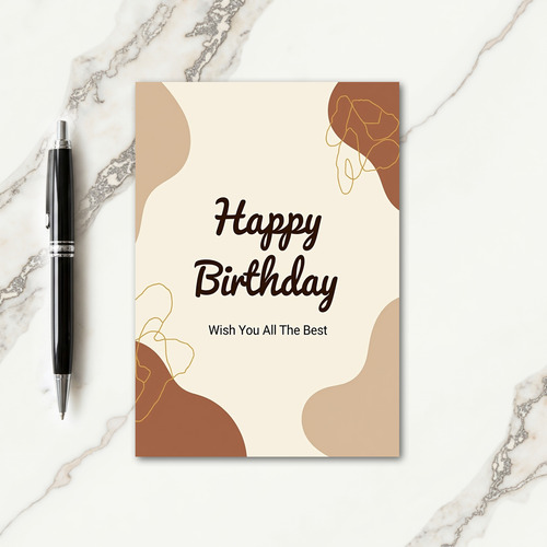 Organic Shapes Birthday Card