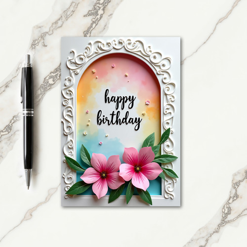 Ornate Archway Birthday Card