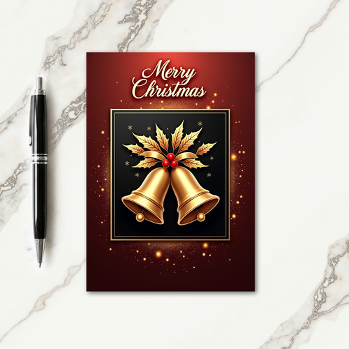 Ornate Bells Christmas Card thumbnail