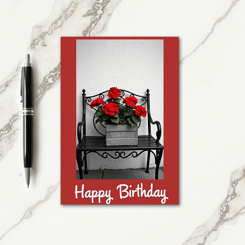 Ornate Bench Birthday Card