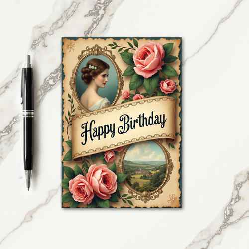 Ornate Birthday Lady Card