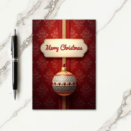 Ornate Crimson Christmas Card