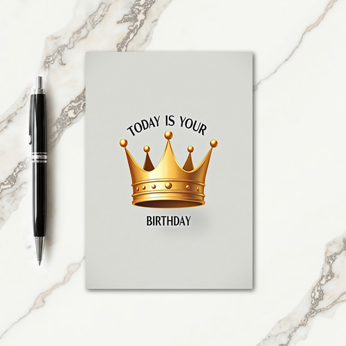 Ornate Crown Birthday Card
