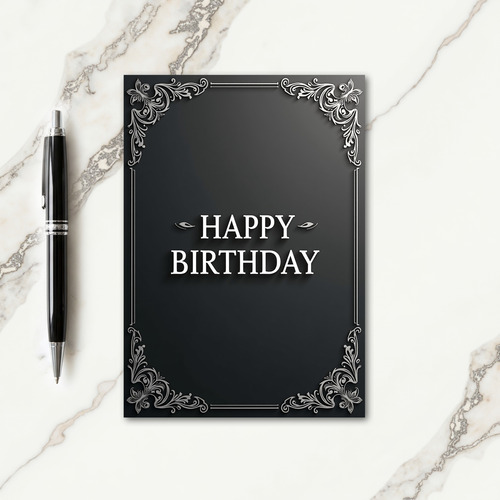 Ornate Embossed Birthday Card