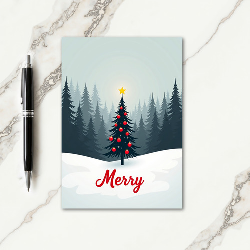 Ornate Evergreen Christmas Card