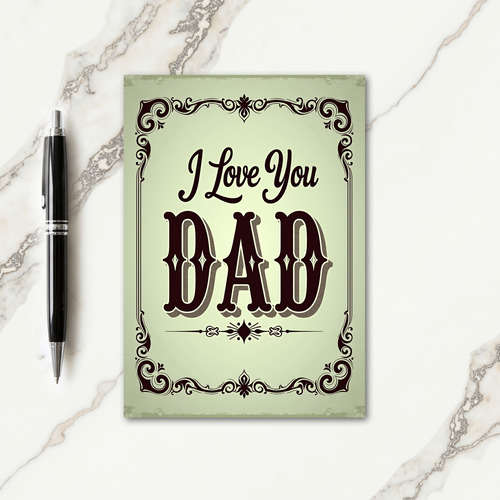 Ornate Fathers Day Saying Card