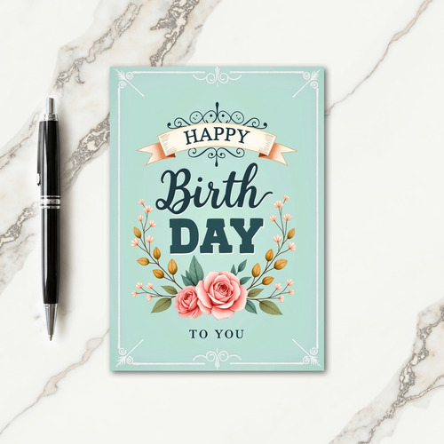 Ornate Flourish Birthday Card