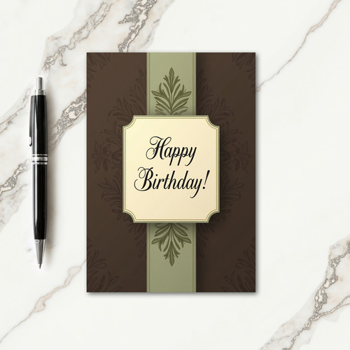 Ornate Foliage Birthday Card