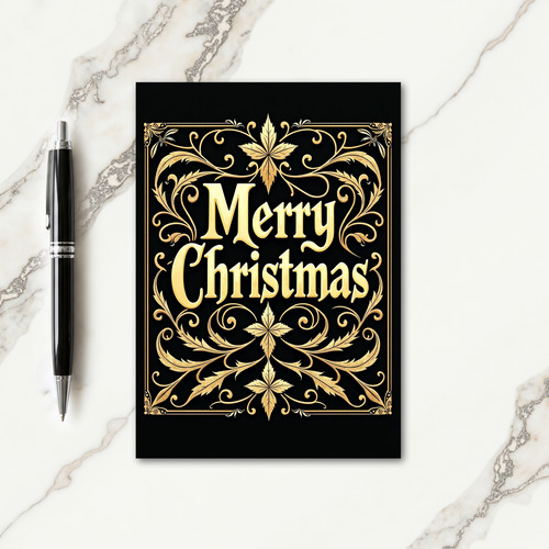 Ornate Gold Christmas Card thumbnail