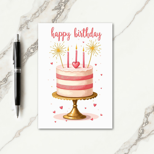 Ornate Golden Birthday Card