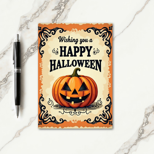 Ornate Happy Halloween Card thumbnail