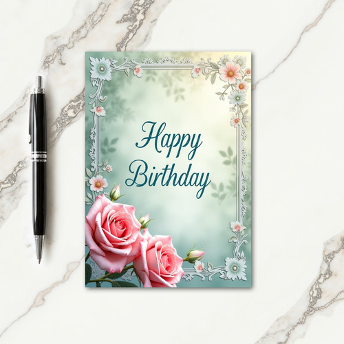 Ornate Lace Birthday Card