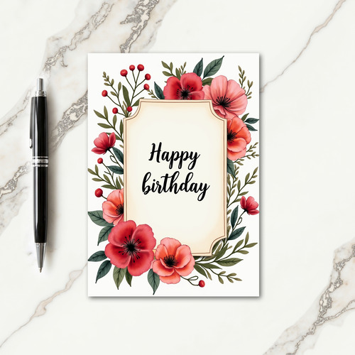 Ornate Plaque Birthday Card