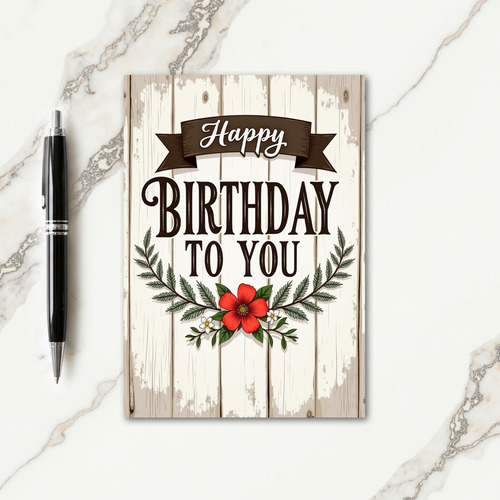 Ornate Script Birthday Card