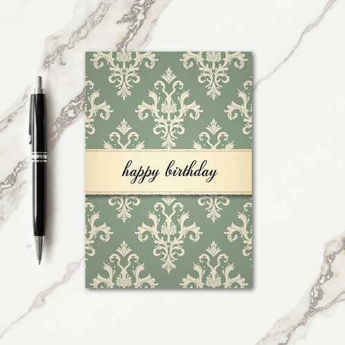 Ornate Scroll Birthday Card