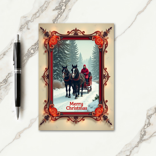 Ornate Winter Horse Card