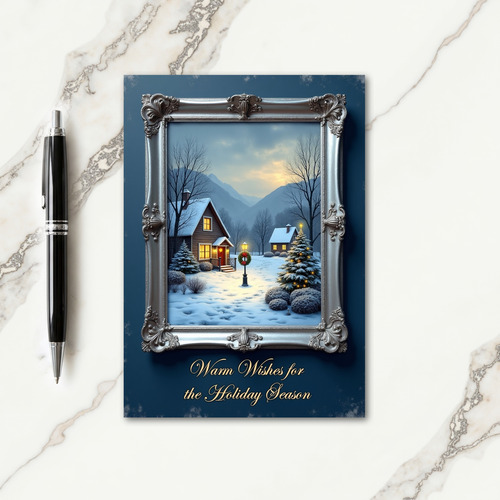 Ornate Winter Scene Christmas Card