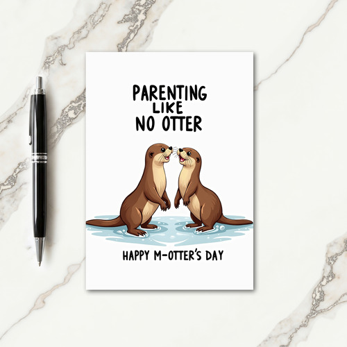 Otter Mothers Day Illustration Card